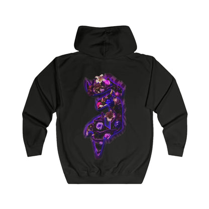 Trippy Threads Full Zip Hoodie - Centipede Bouquet Streetwear Design