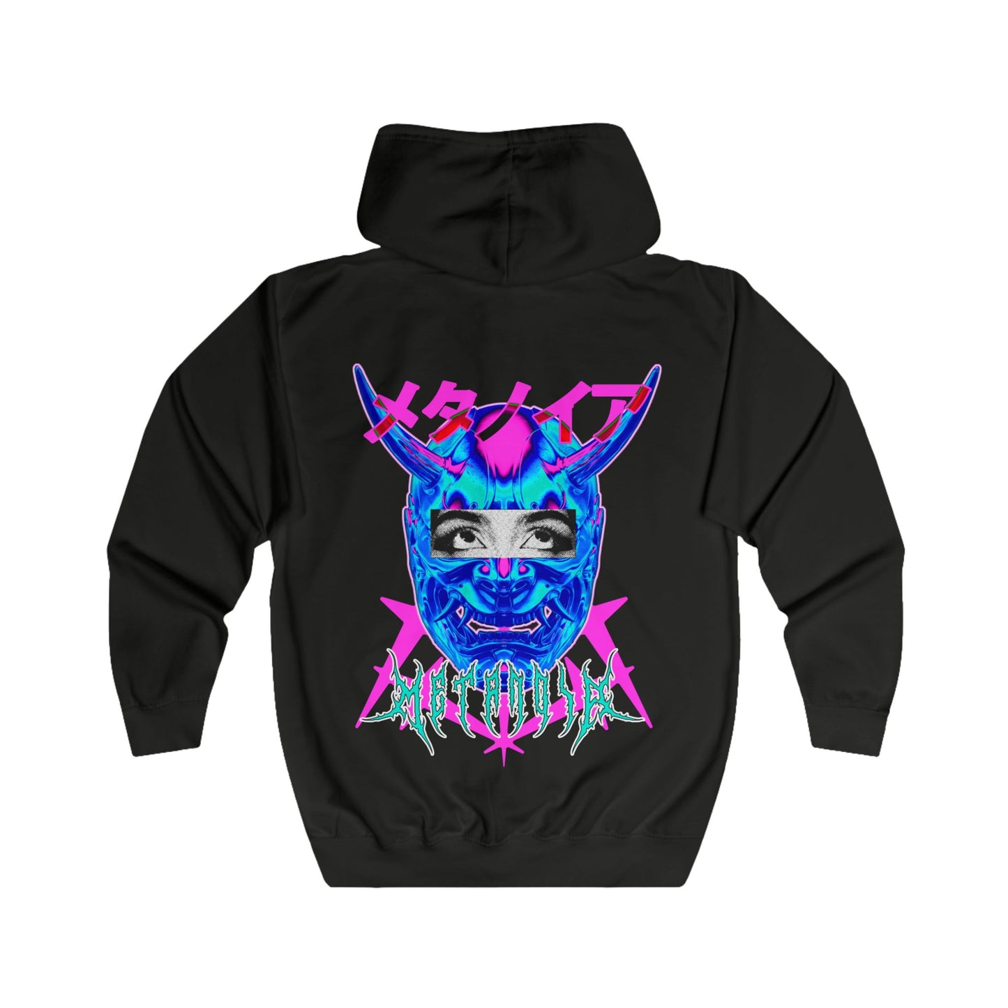 Street Wear Zip Up Hoodie with Trpppy Threads Logo and Metanoia Graphic Art