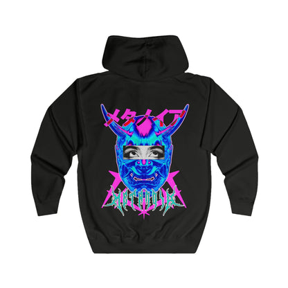 Street Wear Zip Up Hoodie with Trpppy Threads Logo and Metanoia Graphic Art