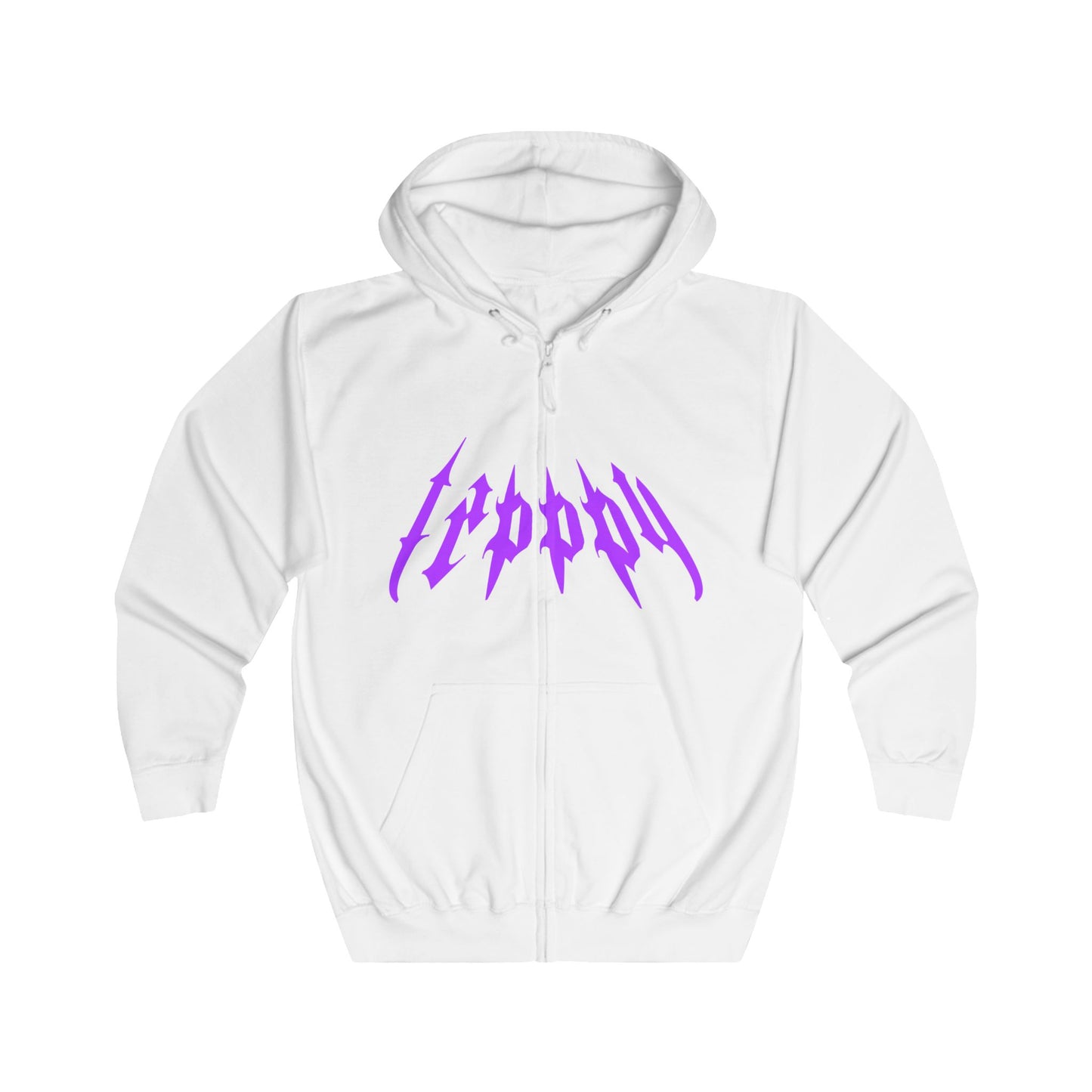 Street Wear Zip Up Hoodie with Trpppy Threads Logo and Metanoia Graphic Art