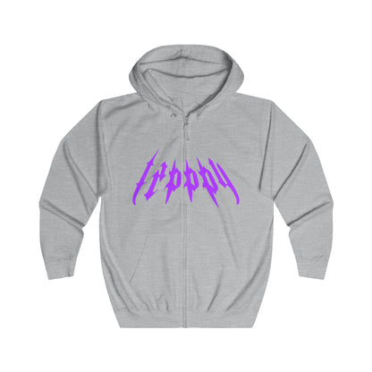 Street Wear Zip Up Hoodie with Trpppy Threads Logo and Metanoia Graphic Art