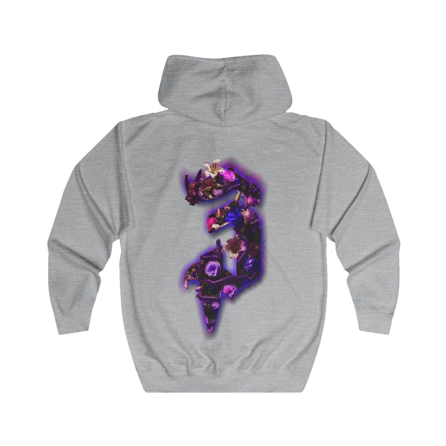 Trippy Threads Full Zip Hoodie - Centipede Bouquet Streetwear Design