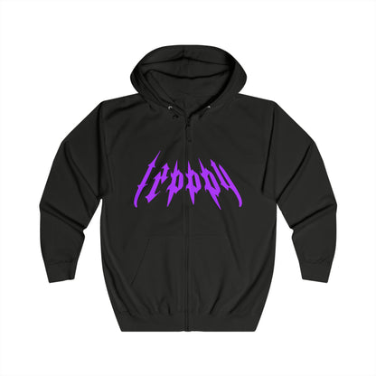 Street Wear Zip Up Hoodie with Trpppy Threads Logo and Metanoia Graphic Art